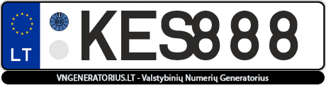 Valstybinis numeris: KES888