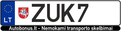 Valstybinis numeris: ZUK7