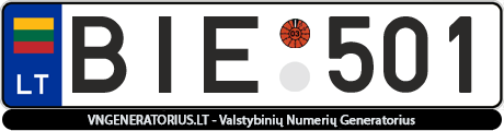 Valstybinis numeris: BIE501