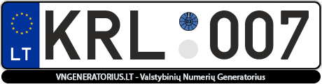Valstybinis numeris KRL007