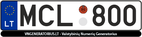 Valstybinis numeris: MCL800