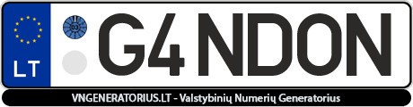 Valstybinis numeris: G4NDON