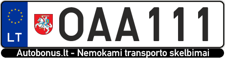 Valstybinis numeris OAA111