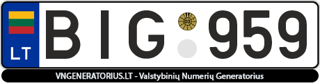 Valstybinis numeris BIG959