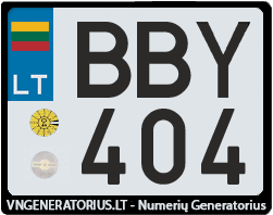 Valstybinis numeris: BBY404