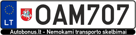 Valstybinis numeris: OAM707