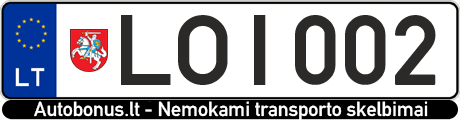 Valstybinis numeris: LOI002