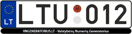 Valstybinis numeris: LTU012
