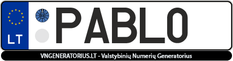 Valstybinis numeris: PABL0