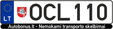 Valstybinis numeris: OCL110