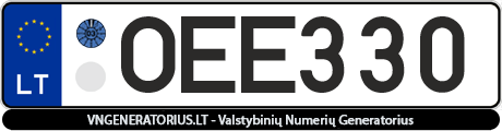 Valstybinis numeris OEE330