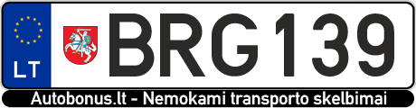 Valstybinis numeris: BRG139