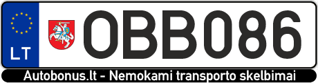 Valstybinis numeris OBB086