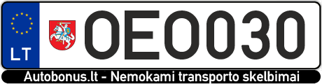 Valstybinis numeris: OEO030