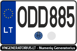 Valstybinis numeris: ODD885