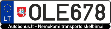 Valstybinis numeris: OLE678