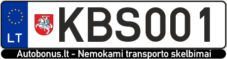 Valstybinis numeris: KBS001