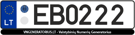 Valstybinis numeris EB0222