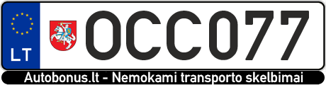 Valstybinis numeris: OCC077