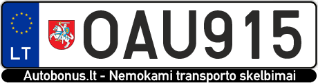 Valstybinis numeris: OAU915