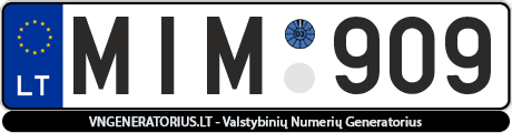 Valstybinis numeris: MIM909