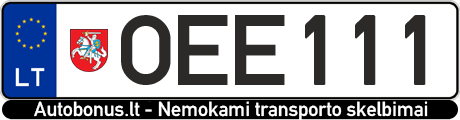 Valstybinis numeris: OEE111