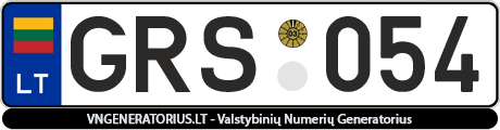 Valstybinis numeris GRS054