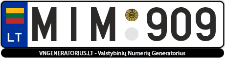 Valstybinis numeris: MIM909