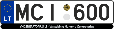 Valstybinis numeris: MCI600