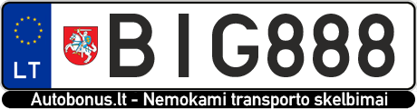 Valstybinis numeris: BIG888