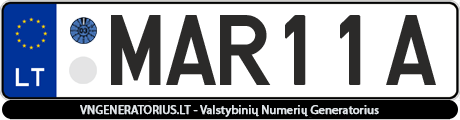Valstybinis numeris: MAR11A