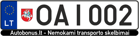 Valstybinis numeris: OAI002