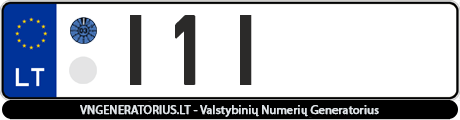 Valstybinis numeris: I1I
