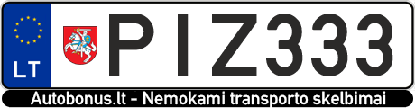 Valstybinis numeris: PIZ333