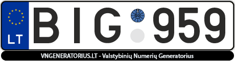 Valstybinis numeris BIG959