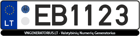 Valstybinis numeris: EB1123
