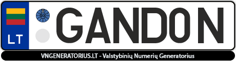 Valstybinis numeris: GAND0N