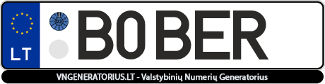 Valstybinis numeris: B0BER