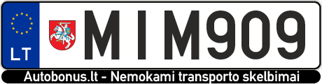 Valstybinis numeris: MIM909