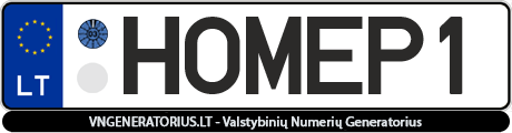 Valstybinis numeris: HOMEP1