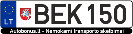 Valstybinis numeris: BEK150