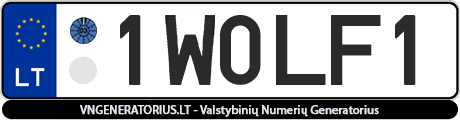 Valstybinis numeris: 1W0LF1