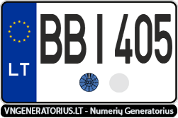 Valstybinis numeris: BBI405