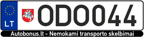 Valstybinis numeris: ODO044