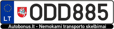 Valstybinis numeris: ODD885