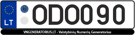 Valstybinis numeris ODO090