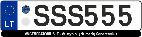 Valstybinis numeris SSS555