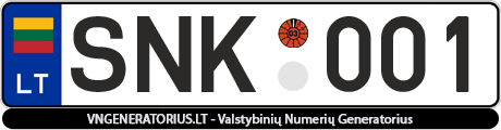 Valstybinis numeris SNK001