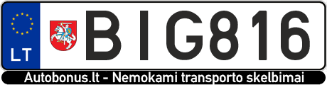 Valstybinis numeris: BIG816