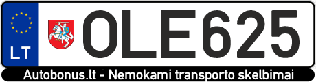 Valstybinis numeris: OLE625
